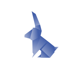 Blue origami hare clipart