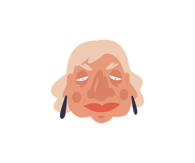 Old woman with earrings clipart