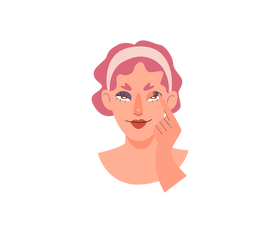 Free girl applies makeup clipart