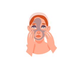 Girl applies clay mask illustration clipart