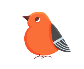 Cute scarlet bird clipart