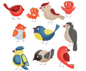 Chicks, baby birds vector