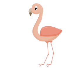 Cartoon pink flamingo clipart