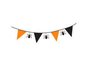 Halloween garland flags drawing clipart