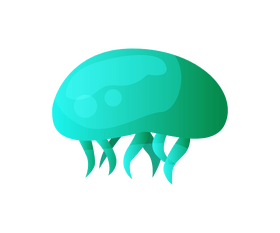 Green jellyfish drawing clipart