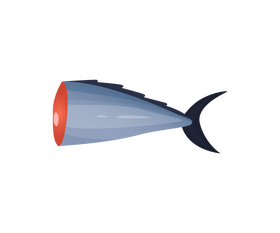 Half red fish clipart