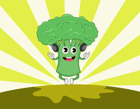 Broccoli doing yoga vector