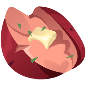 Sweet potato vegetable stuffed clipart