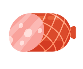 Half sausage cartoon clipart