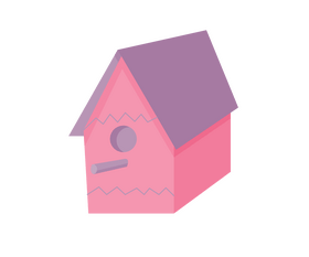 Pink birdhouse clipart