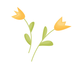 Tulips flower cartoon clipart