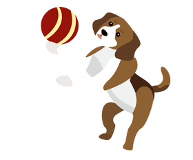 Free beagle with a ball illustration clipart