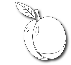 Abricot black and white clipart