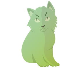 Green cat cartoon clipart