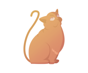 Sitting cat cartoon clipart