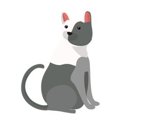 Sitting cat cartoon clipart