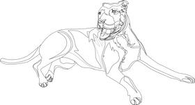 Brown dog black and white clipart