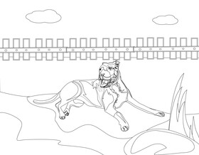 Brown dog black and white vector