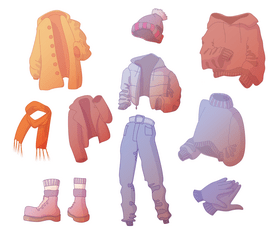 Winter clothes vector