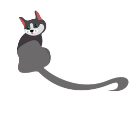 Cat with long tail clipart