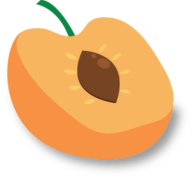 Apricot Sliced in Half clipart