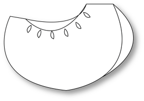 Slice of Apricot black and white clipart