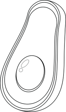 Cut in Half Avocado black and white clipart