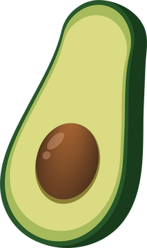 Cut in Half Avocado clipart