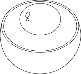 Sliced in Half Avocado black and white clipart