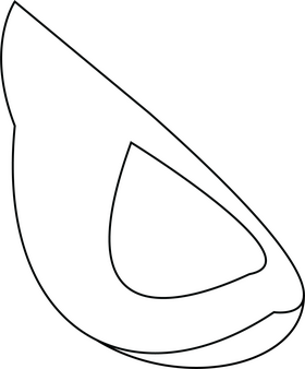 Slice of Avocado black and white clipart