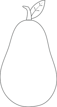 Avocado black and white clipart