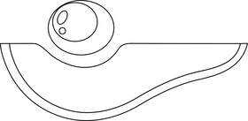 Slice of Avocado black and white clipart