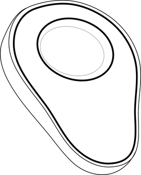 Cut in Half Avocado black and white clipart