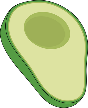 Cut in Half Avocado clipart