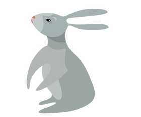 Free gray rabbit clipart
