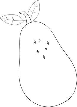 Avocado black and white clipart