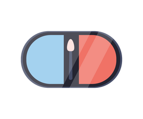 Cartoon eyeshadow with two colors clipart