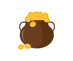 Cartoon pot of gold clipart