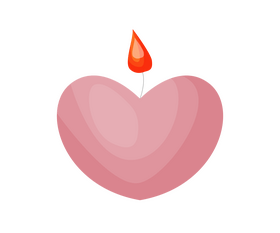 Heart shaped, romantic candle clipart