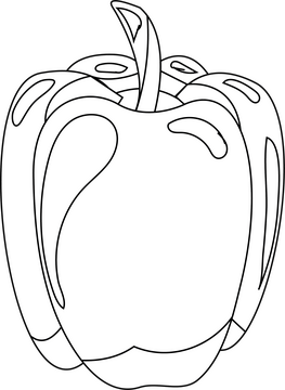 Bell Pepper black and white clipart