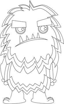 Funny bigfoot black and white clipart
