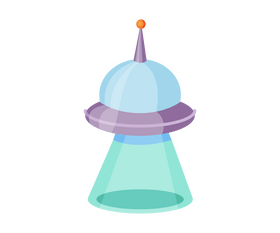 Cartoon alien rocket clipart