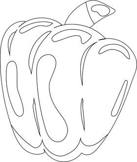 Bell Pepper black and white clipart