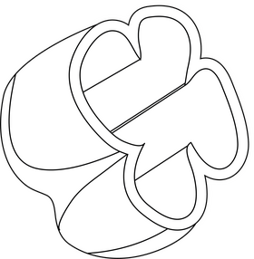 Cut in Half Bell Pepper black and white clipart