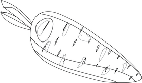 Carrot black and white clipart