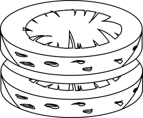 Carrot Slices black and white clipart