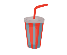 Soda drink in paper cup clipart