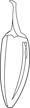 Chili Pepper black and white clipart