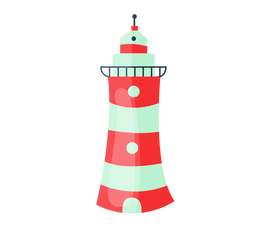Free lighthouse by the sea clipart