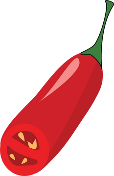 Red Chili Pepper Cut in Half clipart